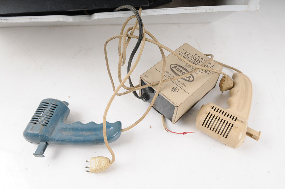 Vintage Aurora Double Lane Slot Car Track and Controllers