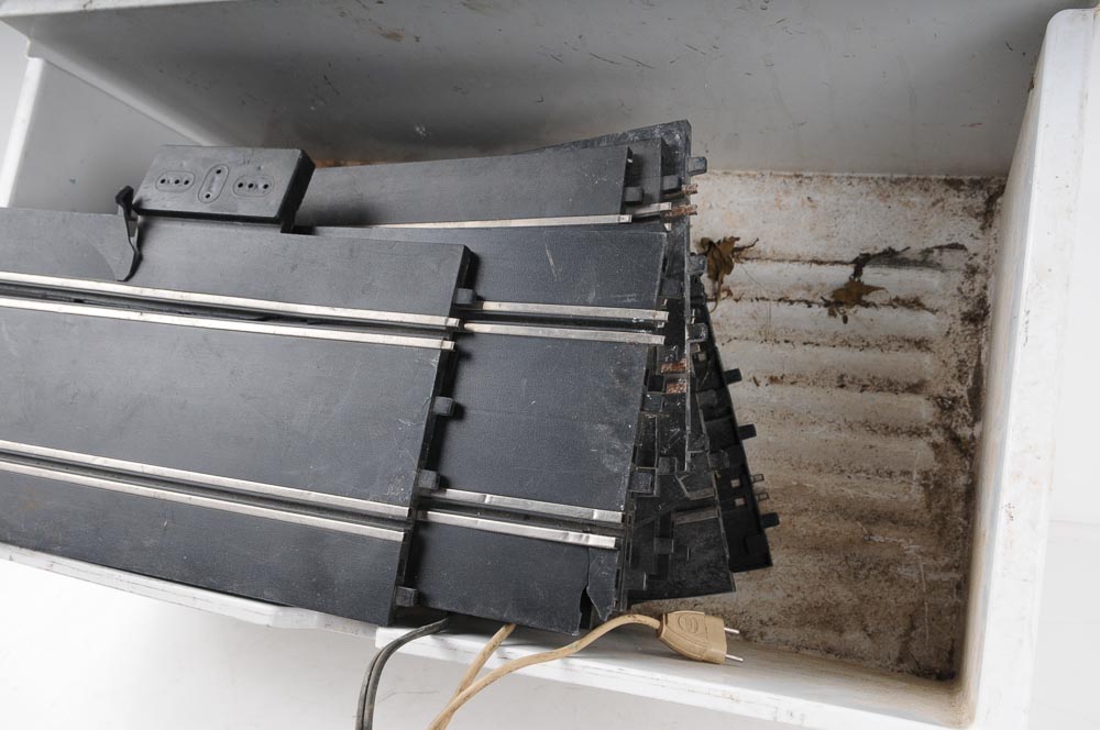 Vintage Aurora Double Lane Slot Car Track and Controllers