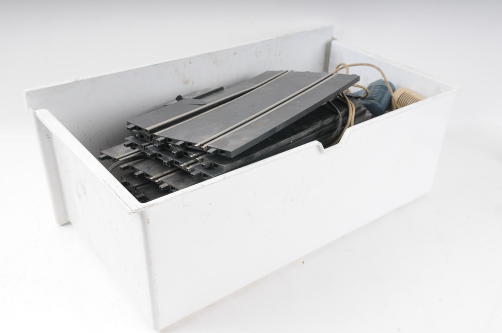 Vintage Aurora Double Lane Slot Car Track and Controllers