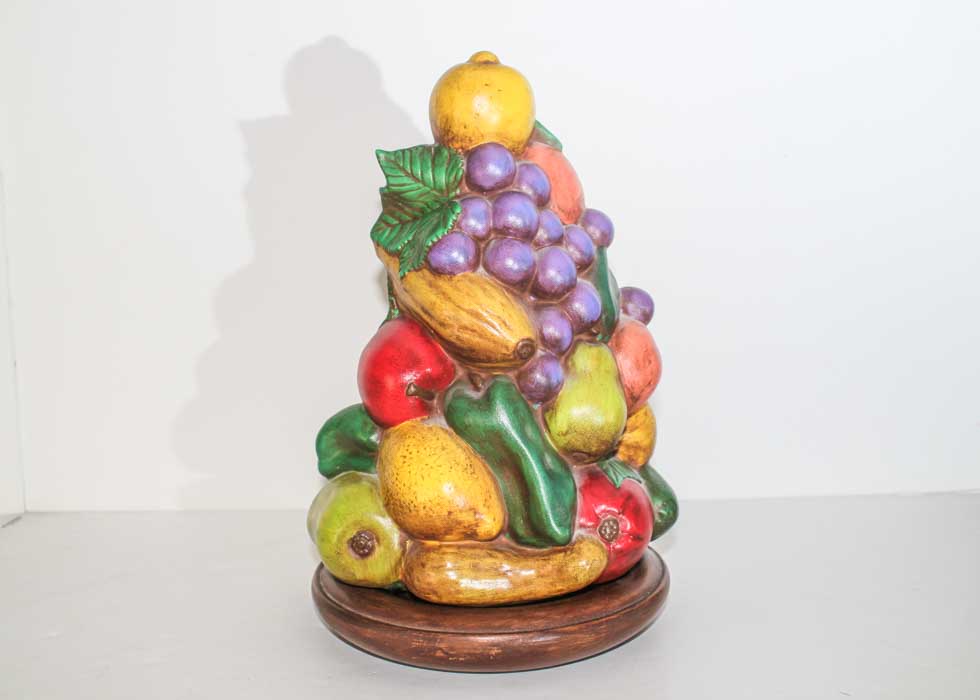 Vintage Ceramic Fruit on Wood Stand