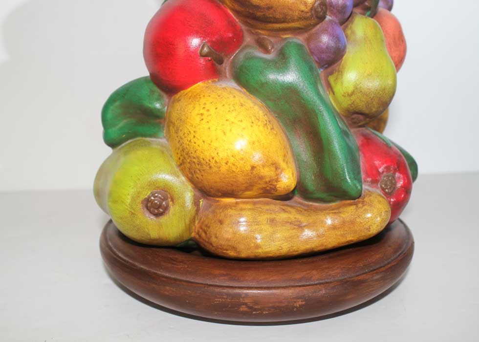 Vintage Ceramic Fruit on Wood Stand