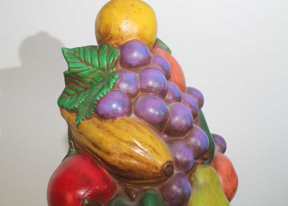 Vintage Ceramic Fruit on Wood Stand