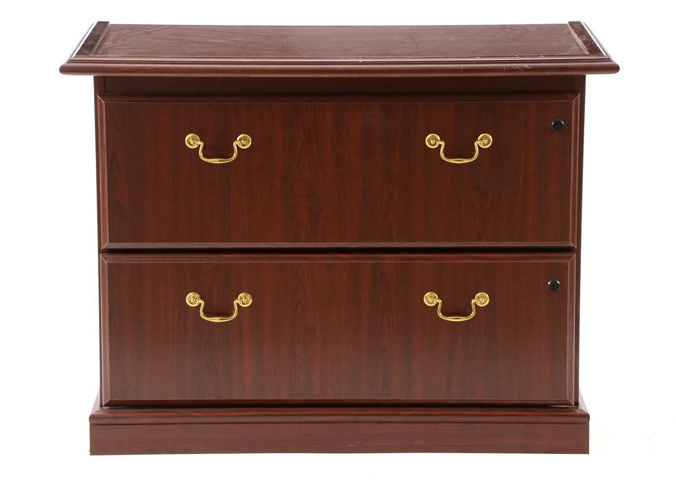 Faux-Mahogany Office Filing Cabinet