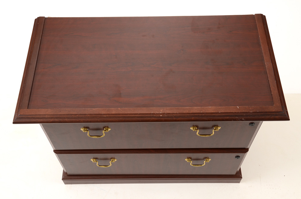 Faux-Mahogany Office Filing Cabinet