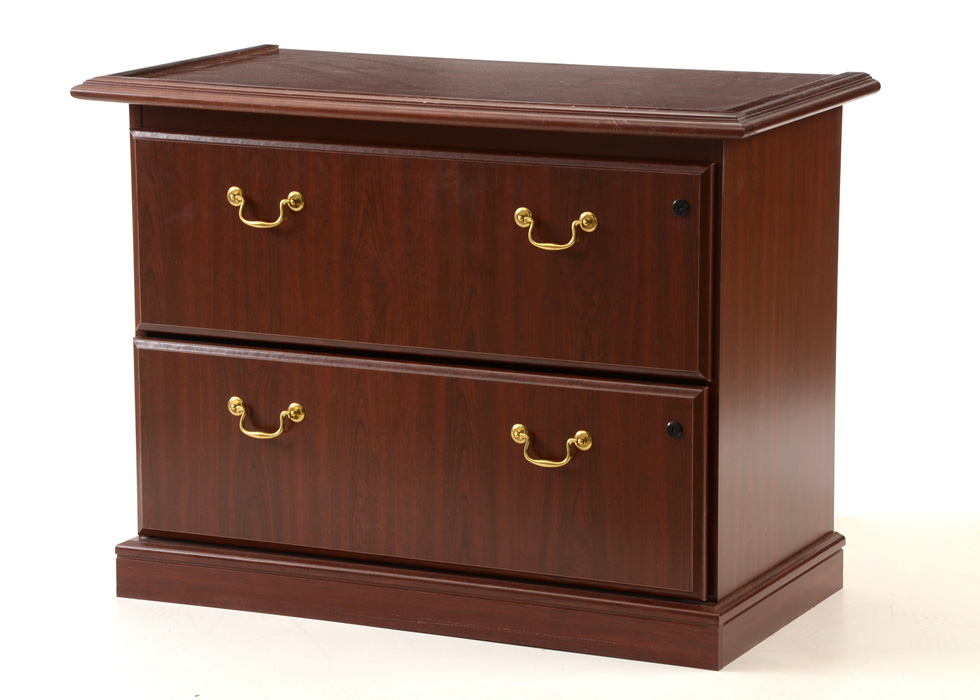 Faux-Mahogany Office Filing Cabinet