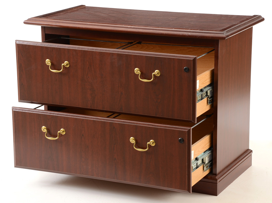 Faux-Mahogany Office Filing Cabinet