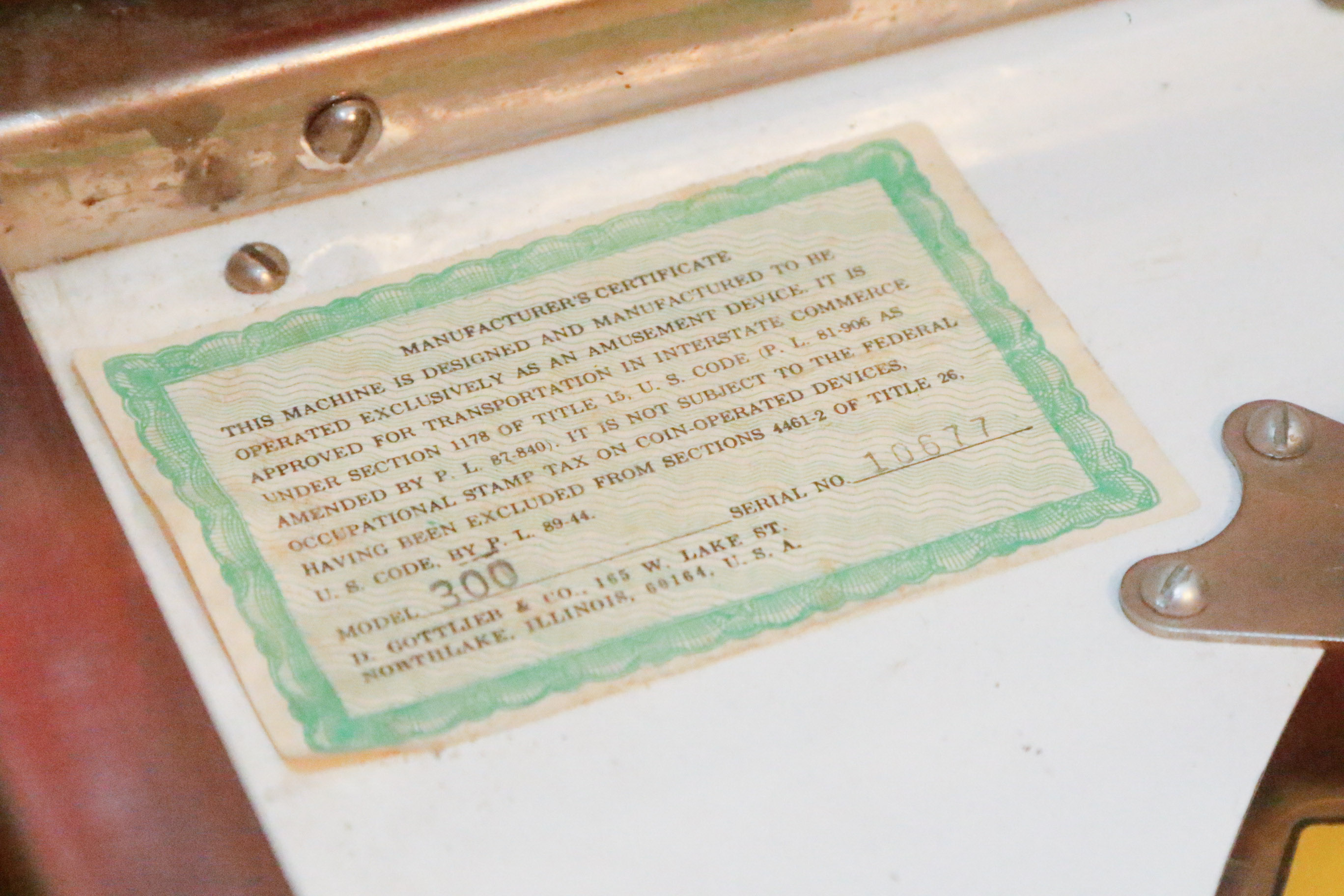 "300" Pinball Machine by D. Gottlieb & Co.