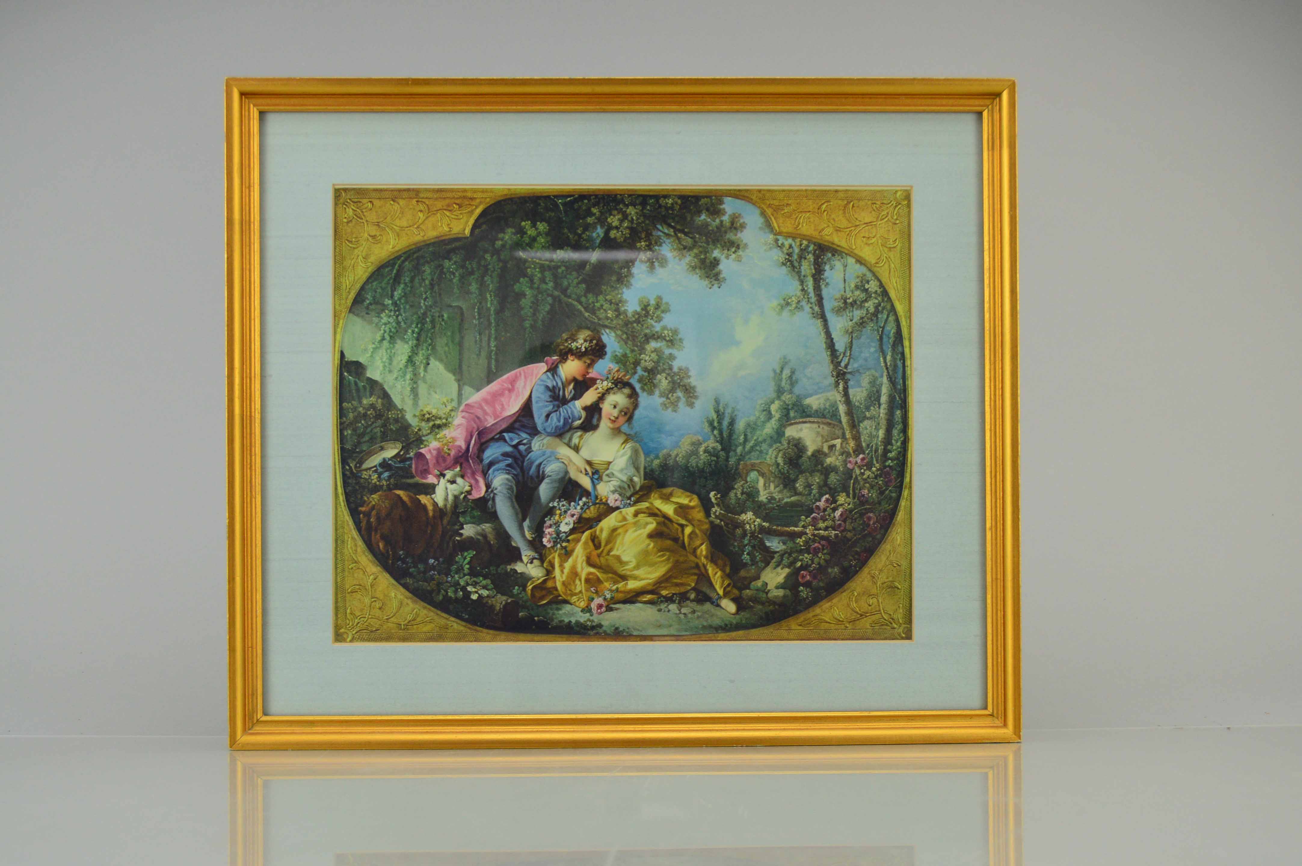 Set of Vintage Color Lithograph Prints by Francois Boucher