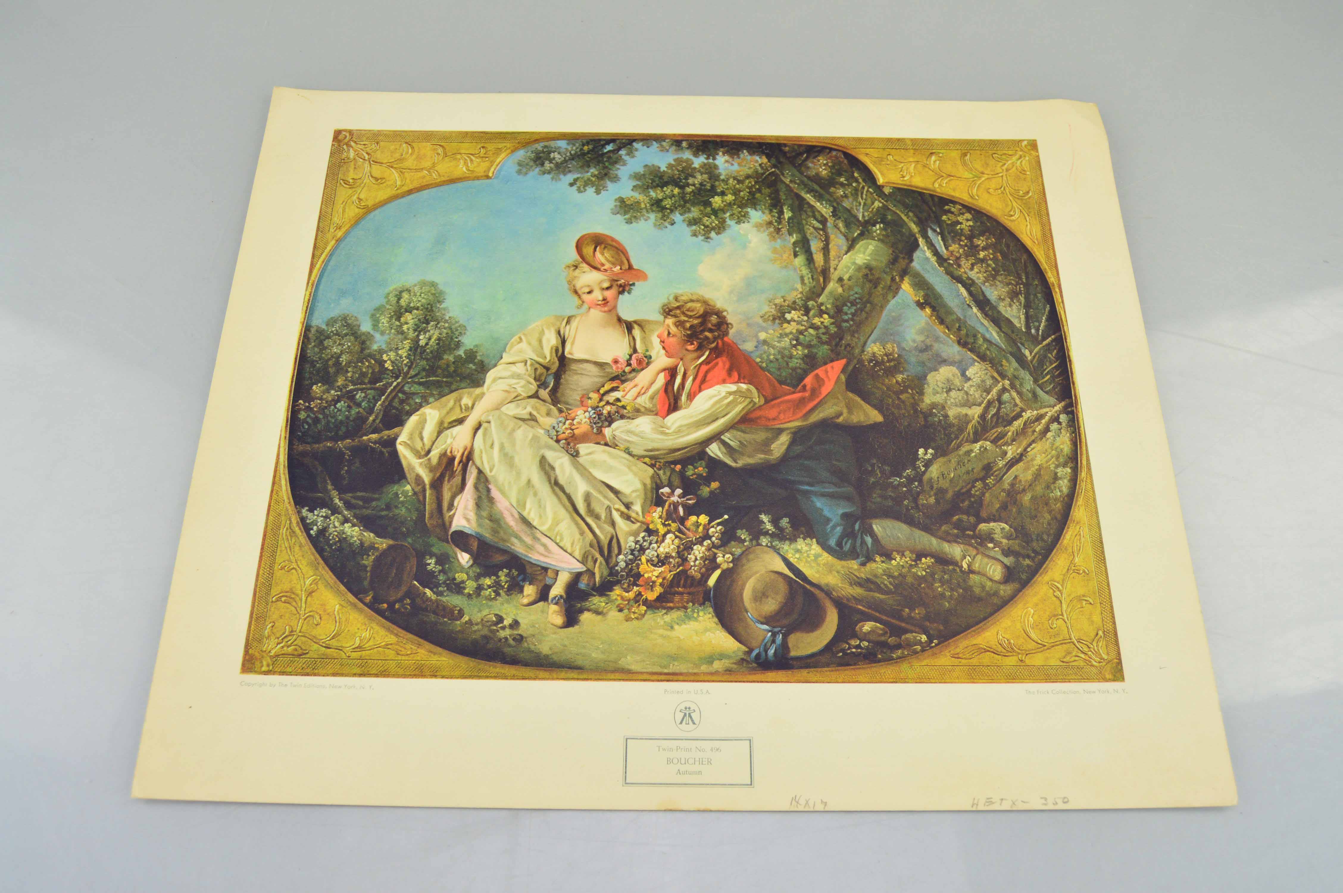 Set of Vintage Color Lithograph Prints by Francois Boucher