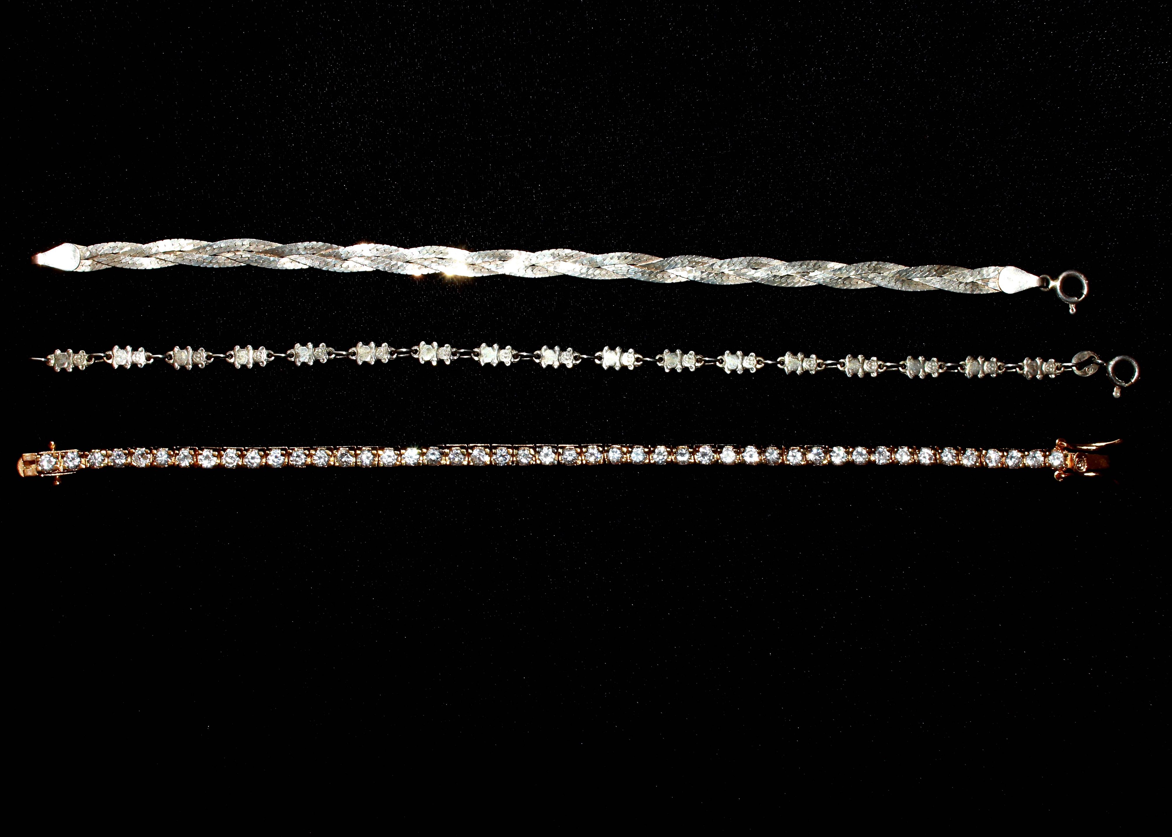 Trio of Sterling Silver Bracelets