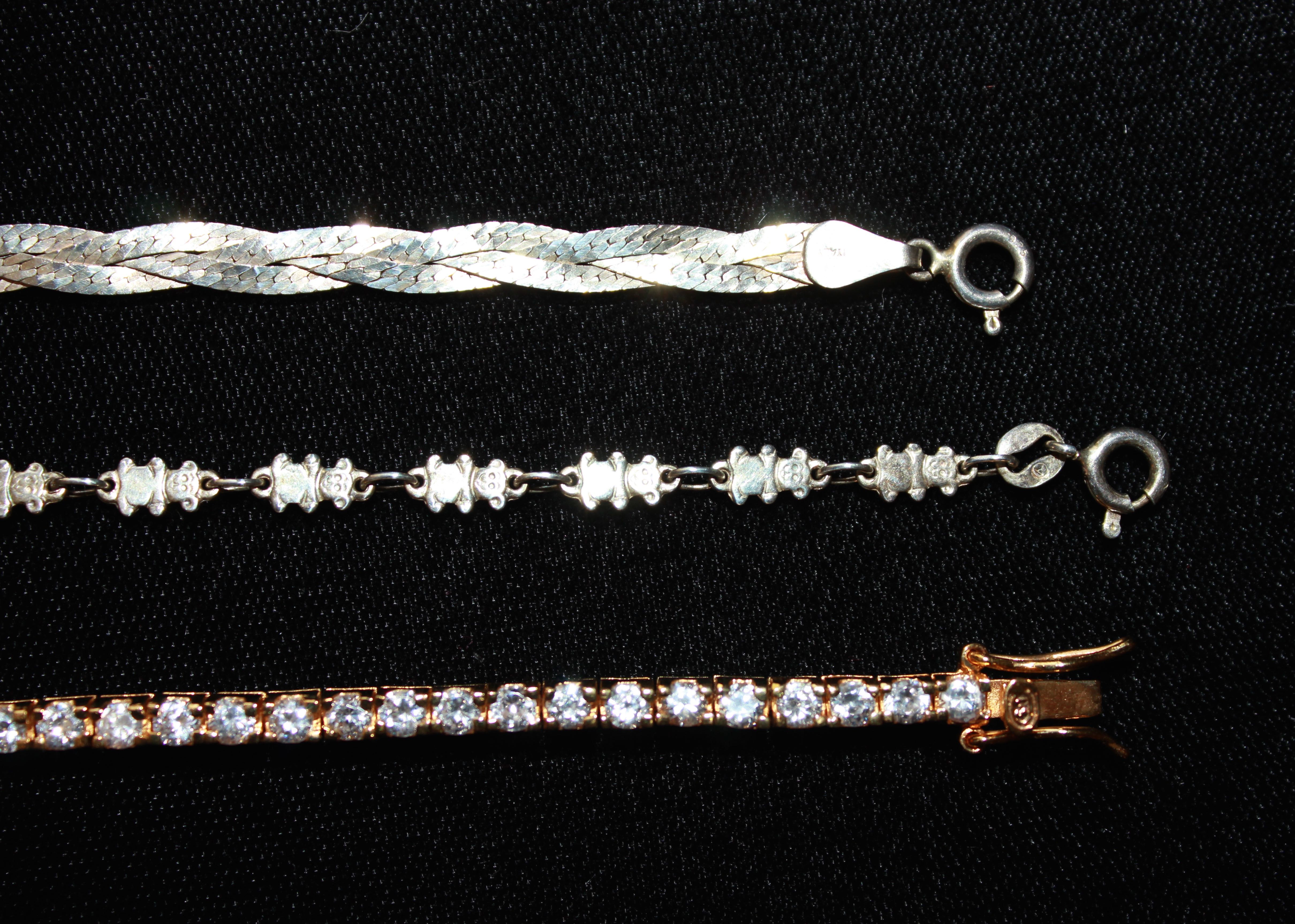 Trio of Sterling Silver Bracelets