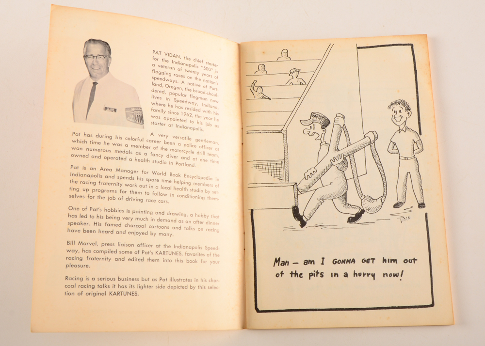 Indy 500 Starter Pat Vidan Signed Book