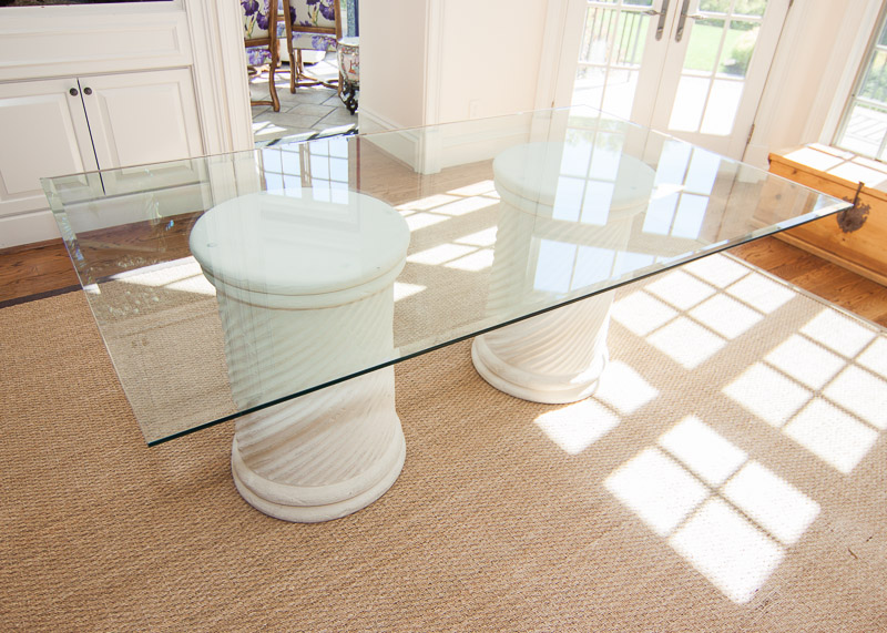 Glass top Pedestal Table