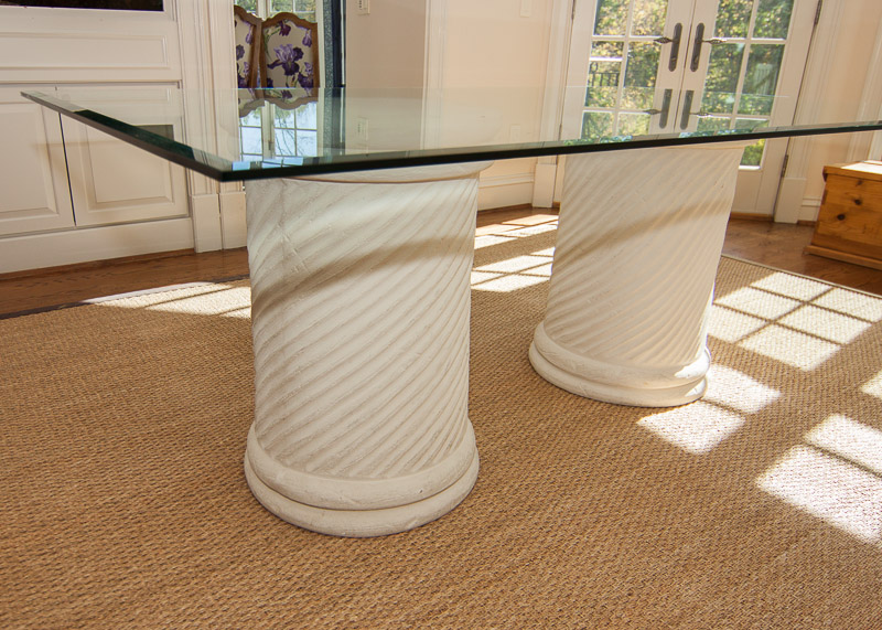 Glass top Pedestal Table