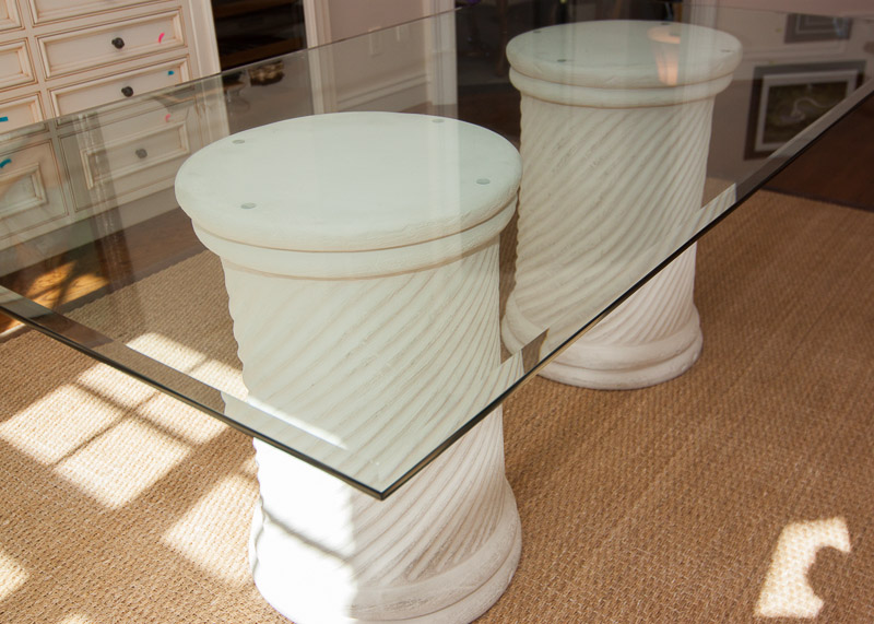 Glass top Pedestal Table