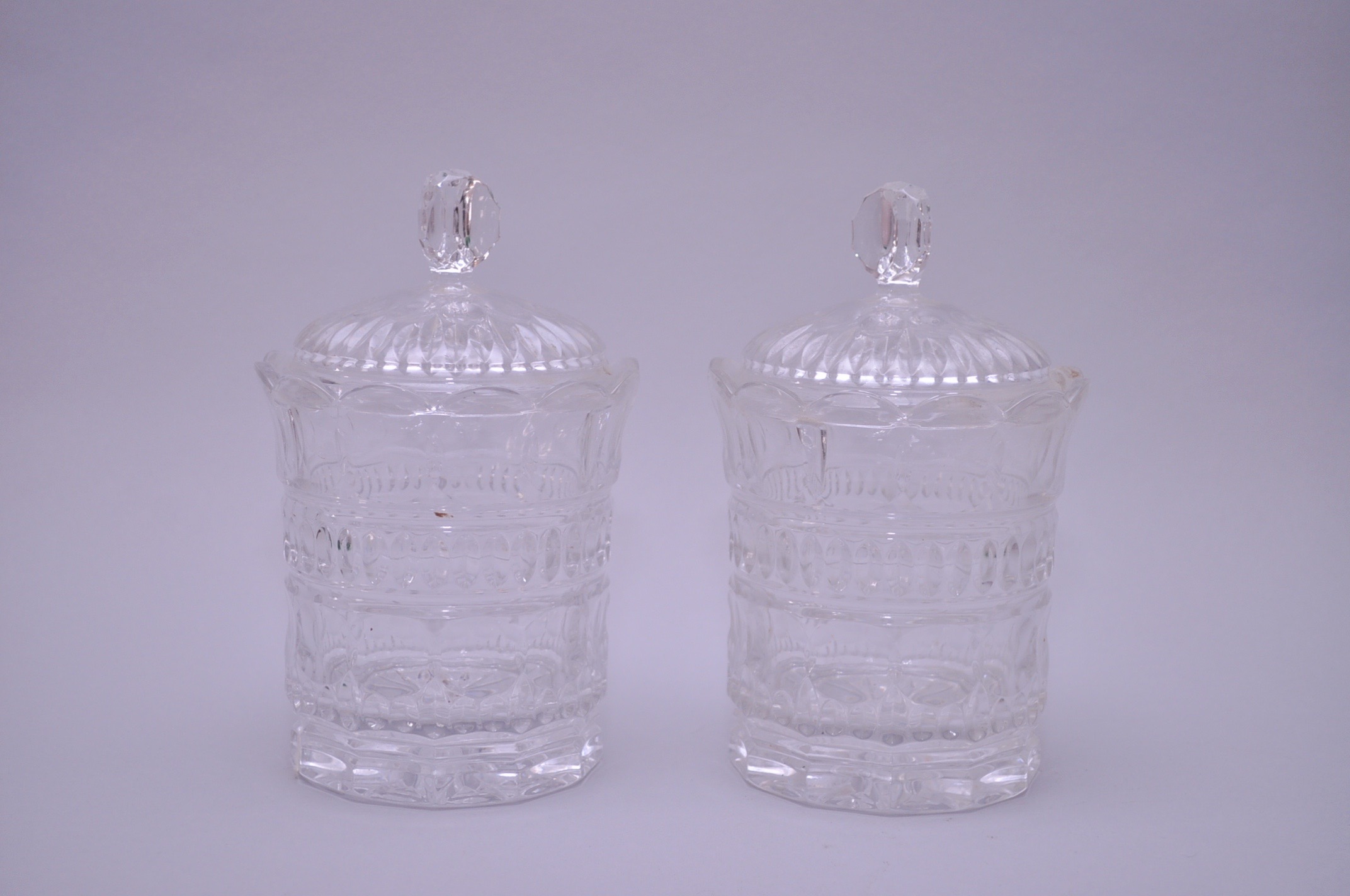Depression Glass Bowls and Lidded Jars