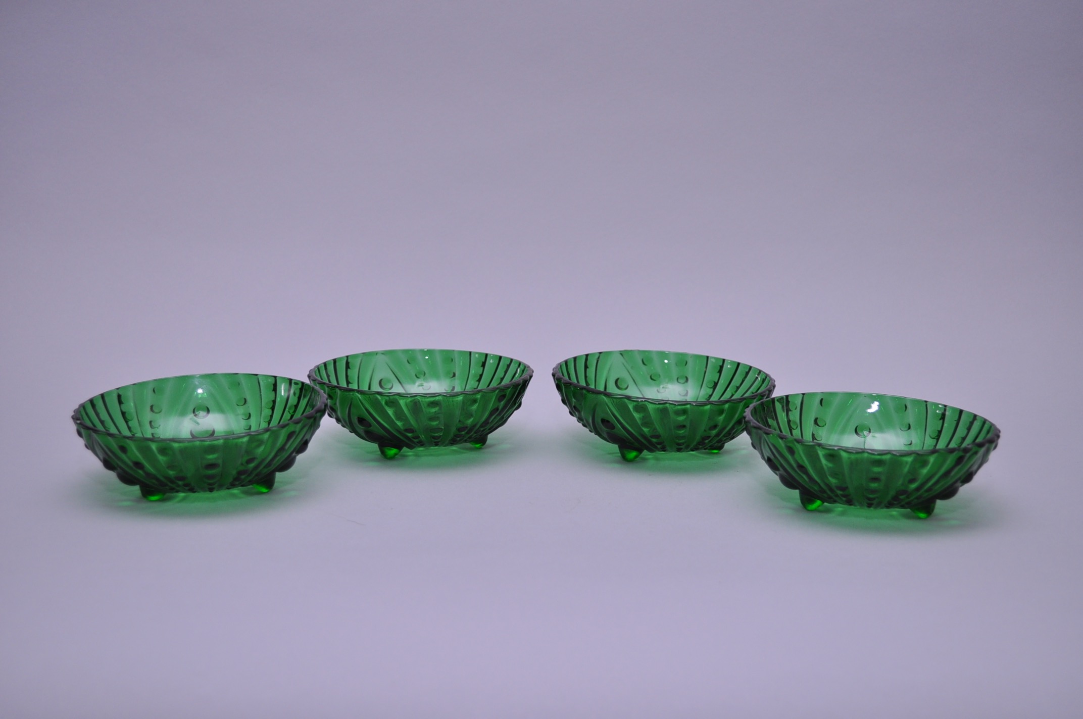 Depression Glass Bowls and Lidded Jars