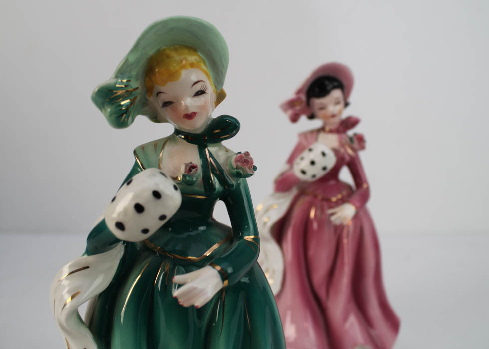 Duo of Vintage Ceramic Arnari Ladies.