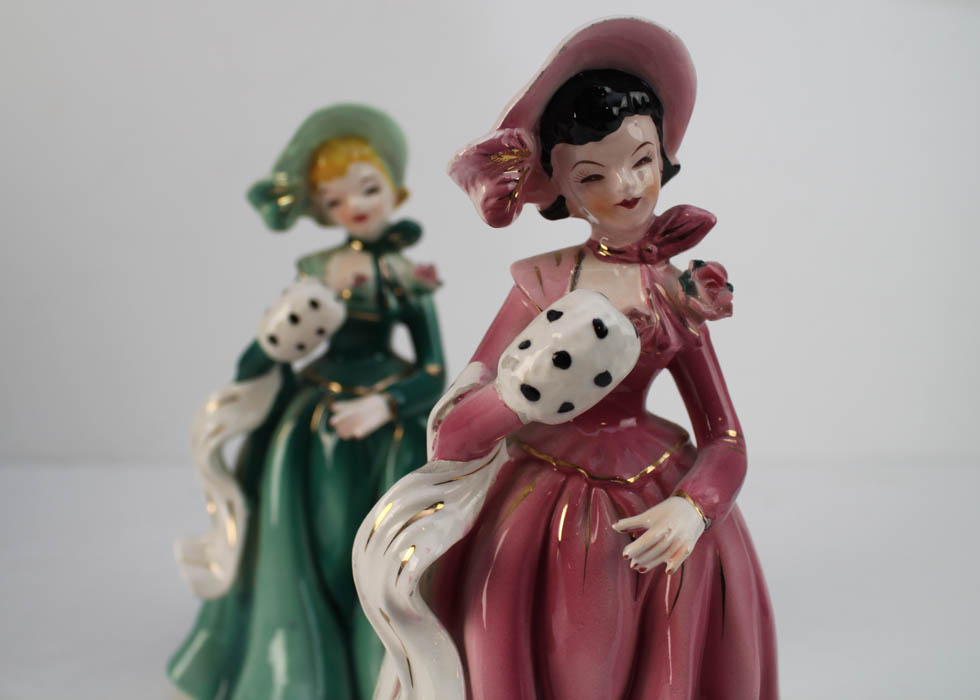 Duo of Vintage Ceramic Arnari Ladies.