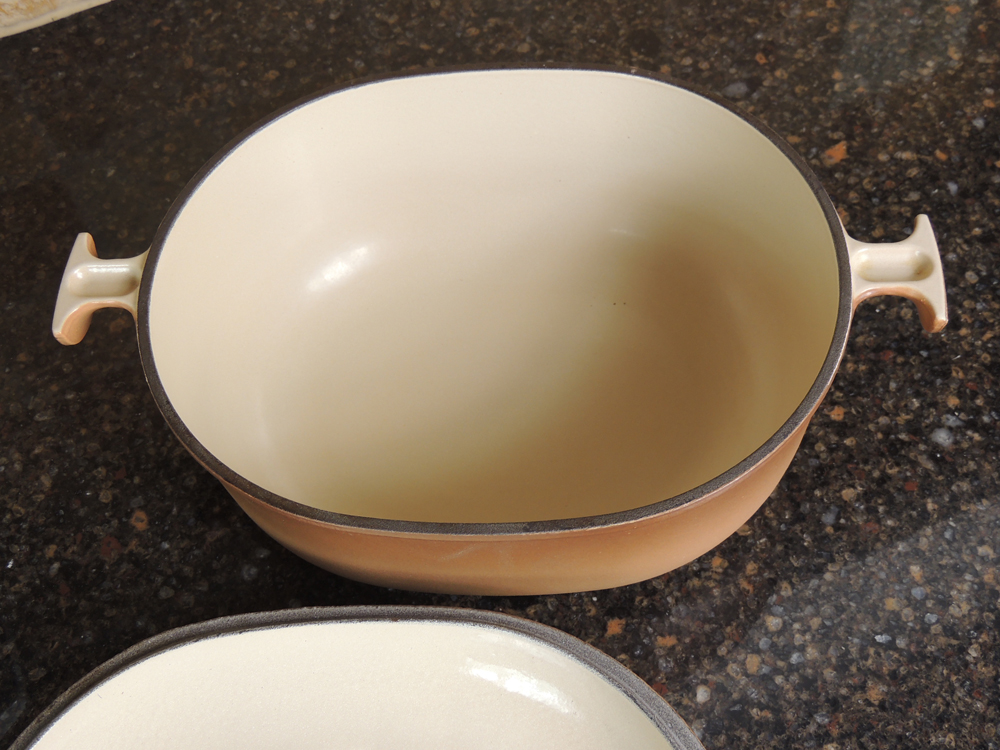 Vintage Le Creuset and Nomar Enameled Cast Iron Casserole Dishes