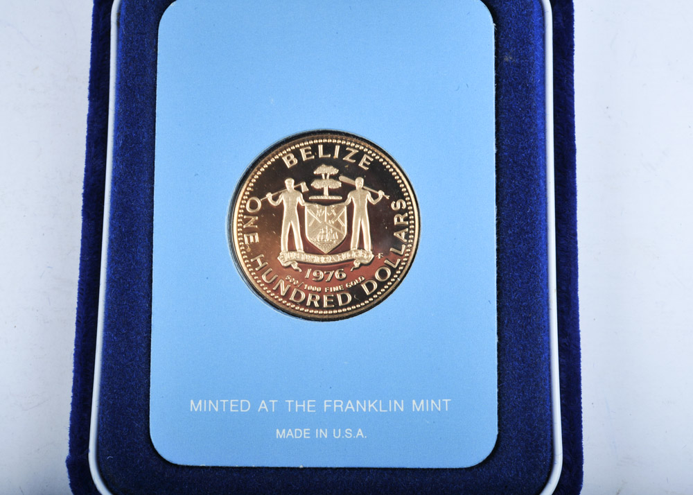 1976 Belize Gold One Hundred Dollar Coin