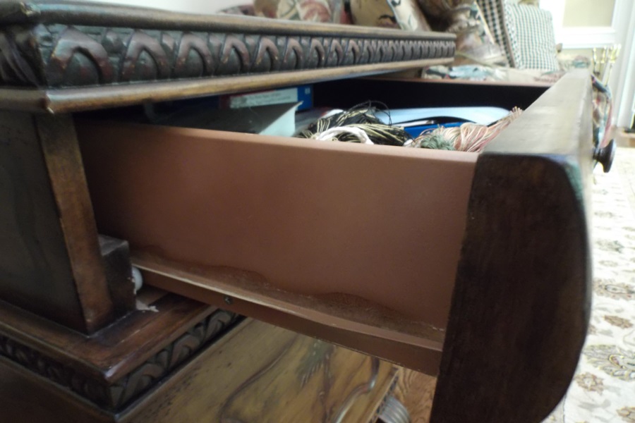 Hand-Painted End Table Filing Cabinet