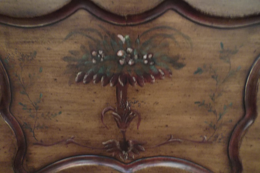 Hand-Painted End Table Filing Cabinet