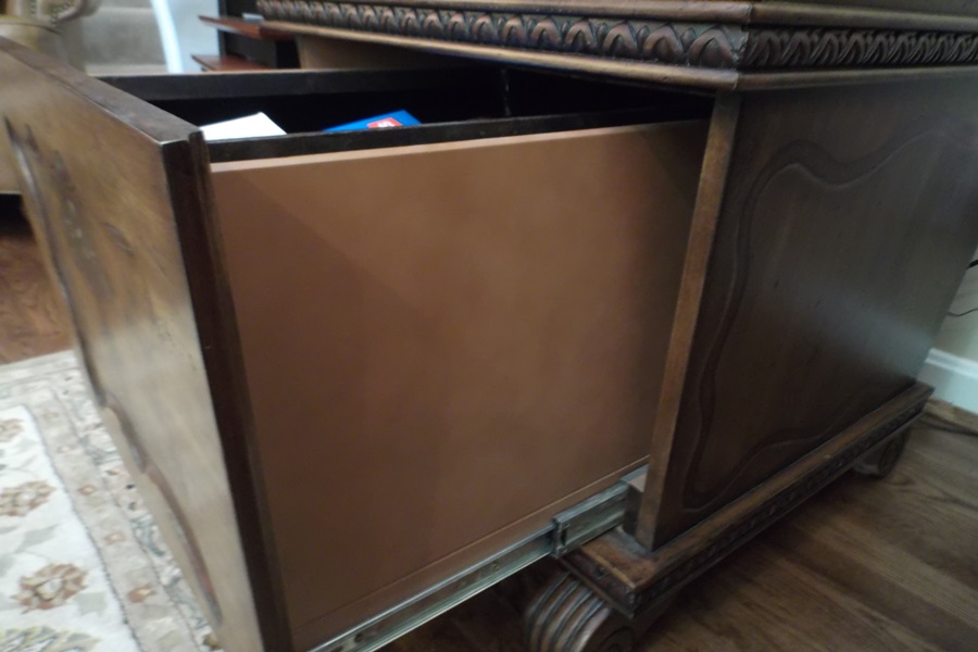 Hand-Painted End Table Filing Cabinet