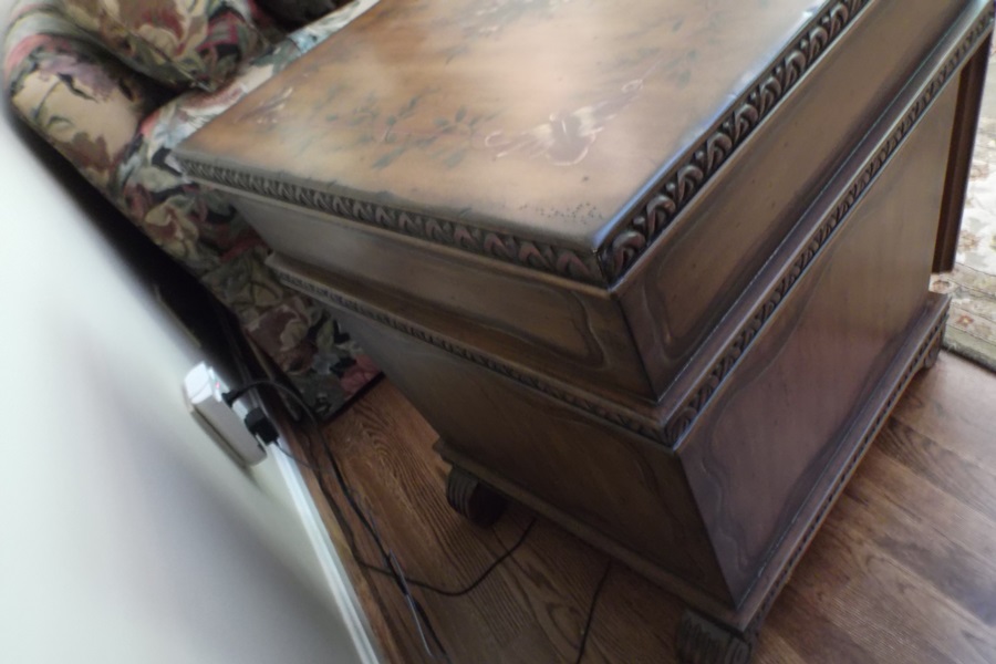 Hand-Painted End Table Filing Cabinet