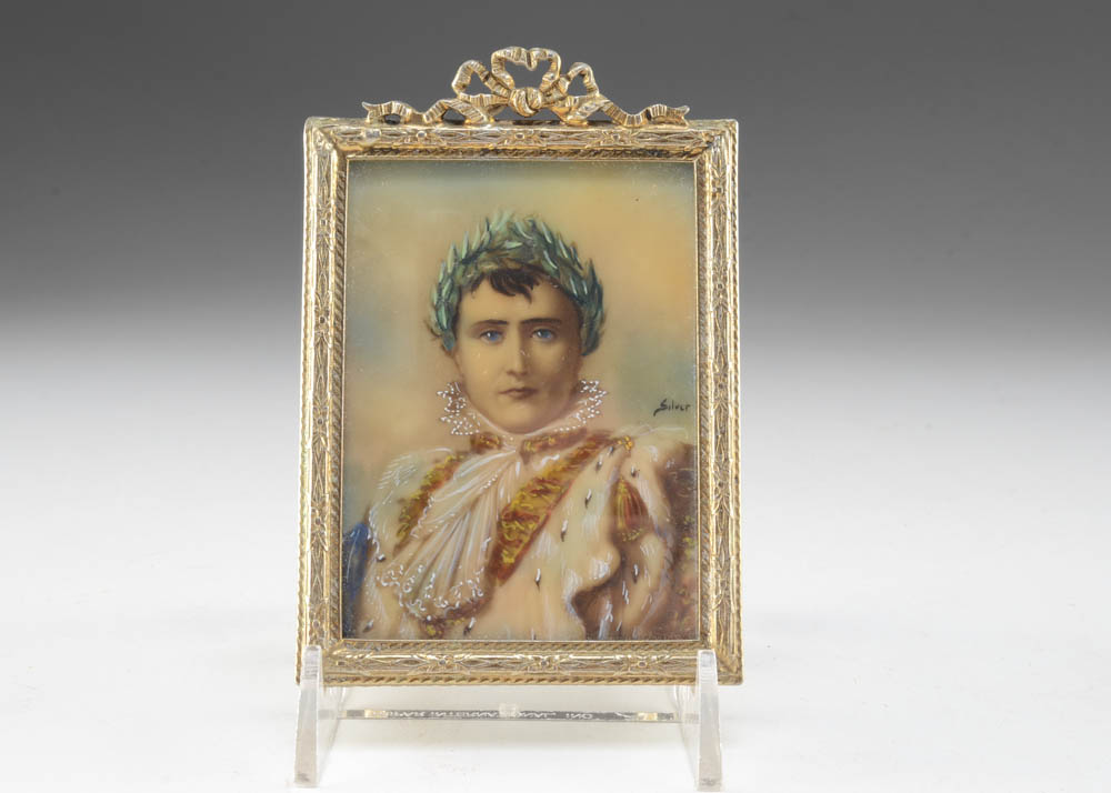 Late 19th Century Porcelain Portrait Miniature of Napoleon