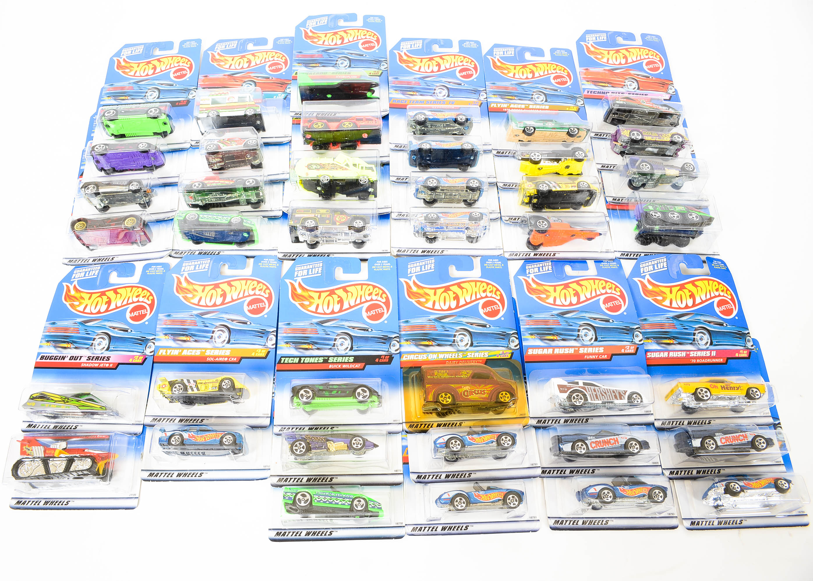 Six 1997 Mattel Hot Wheels Complete 4-Car Series