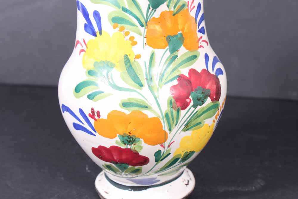 Pair of Vintage Hand Painted Italian Ceramic Pitchers