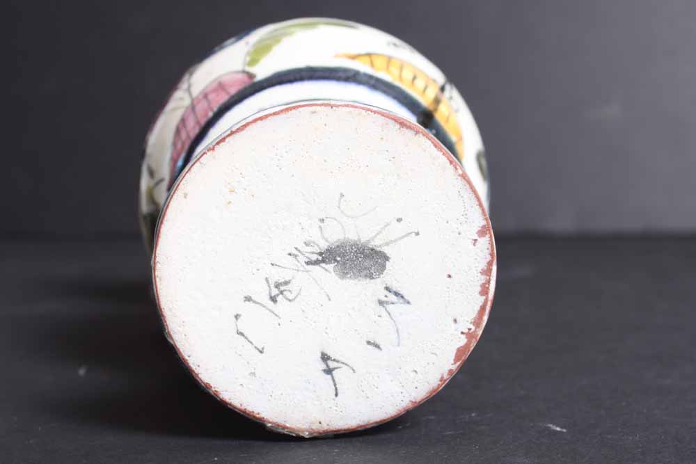 Pair of Vintage Hand Painted Italian Ceramic Pitchers