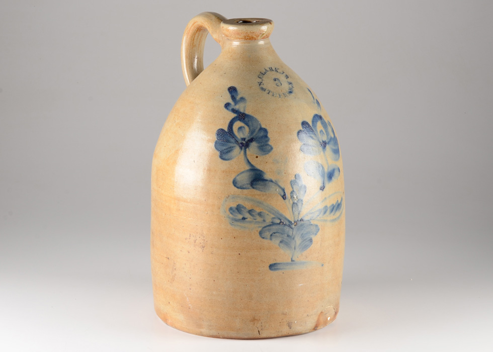 Floral Decorated Stoneware Jug