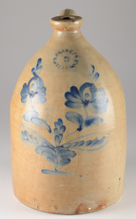 Floral Decorated Stoneware Jug