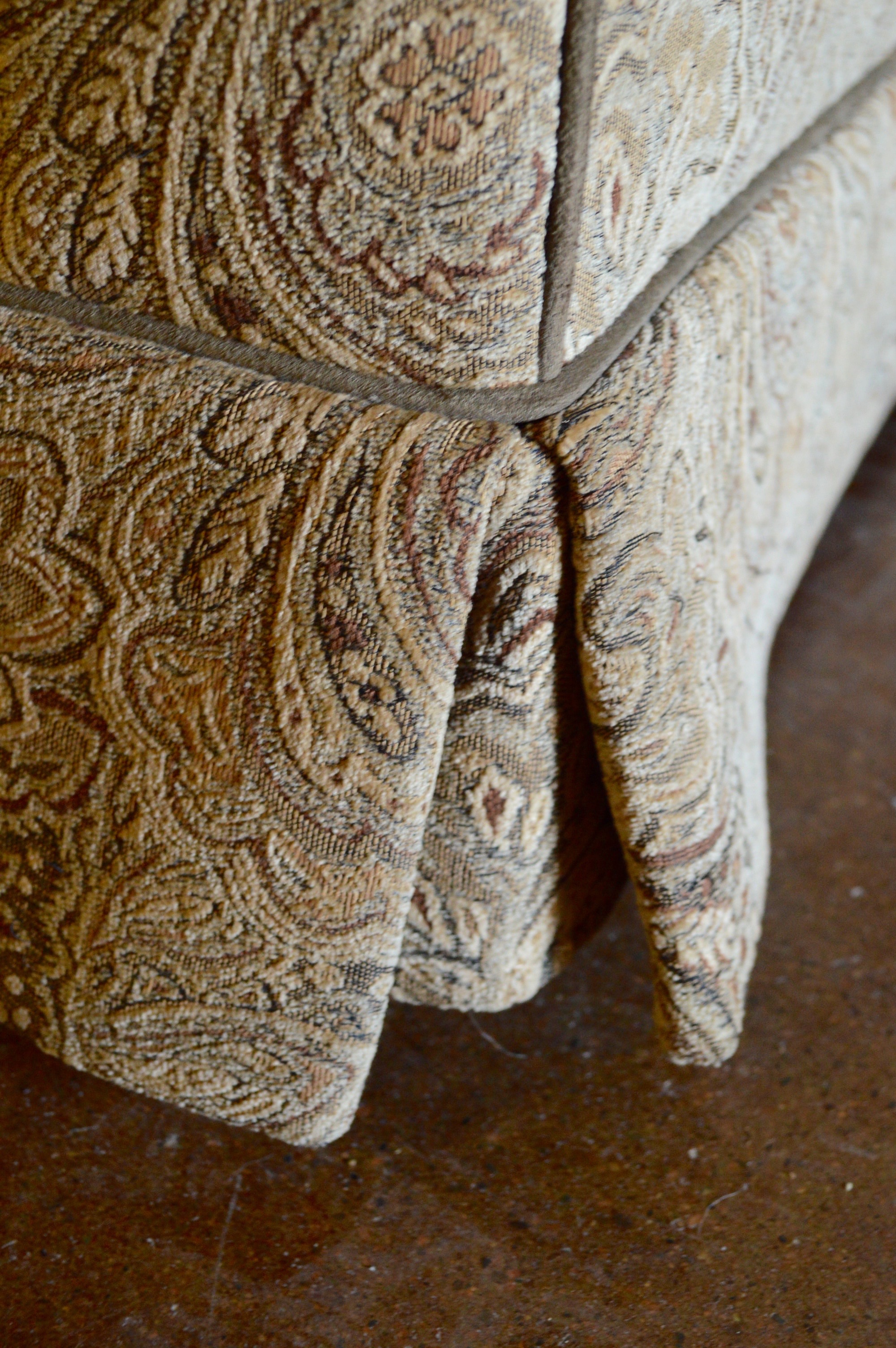 Two Overstuffed Armchairs with Ottomans