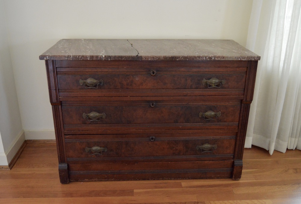 Eastlake Chest of Drawers with Marble Top