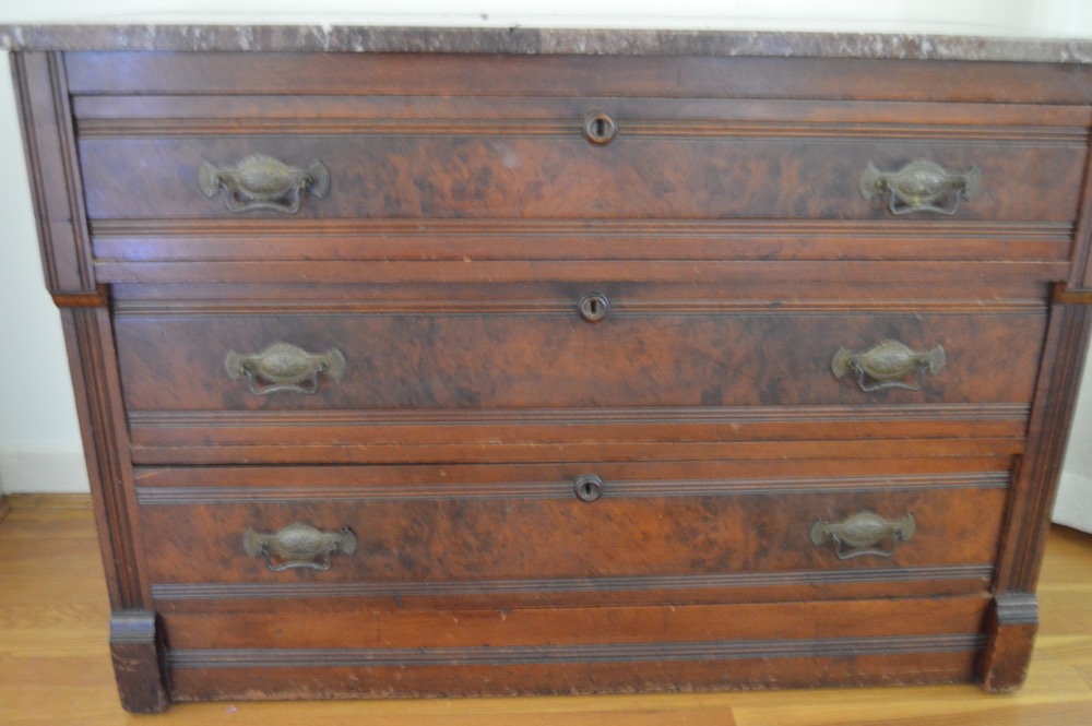 Eastlake Chest of Drawers with Marble Top