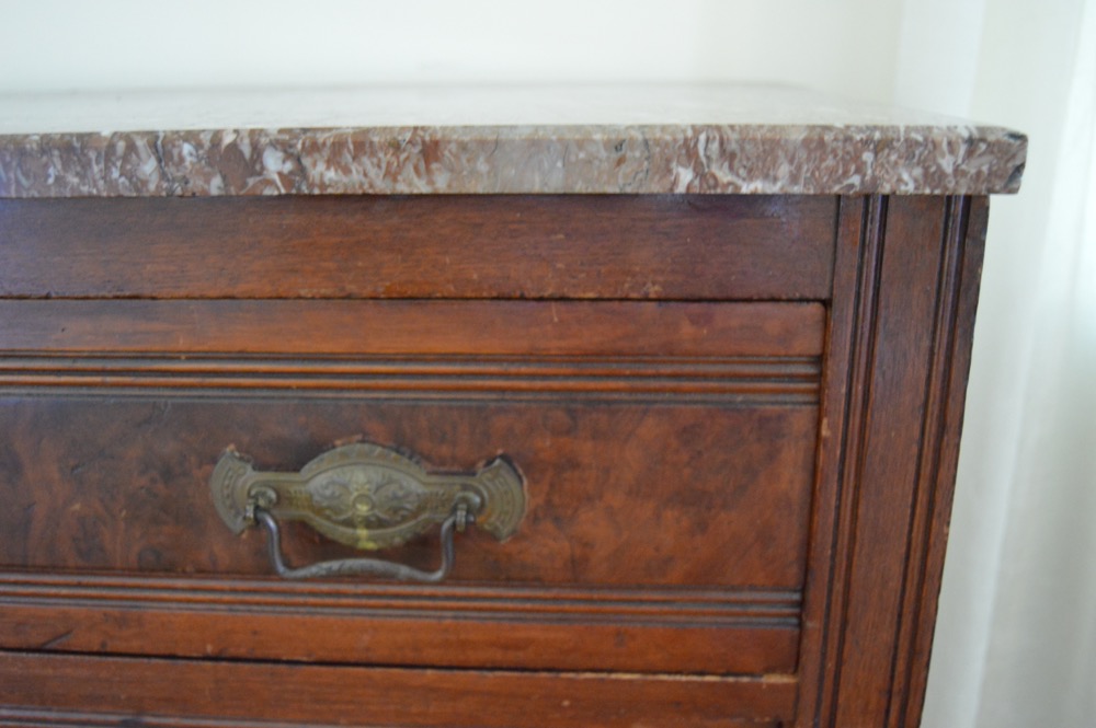 Eastlake Chest of Drawers with Marble Top