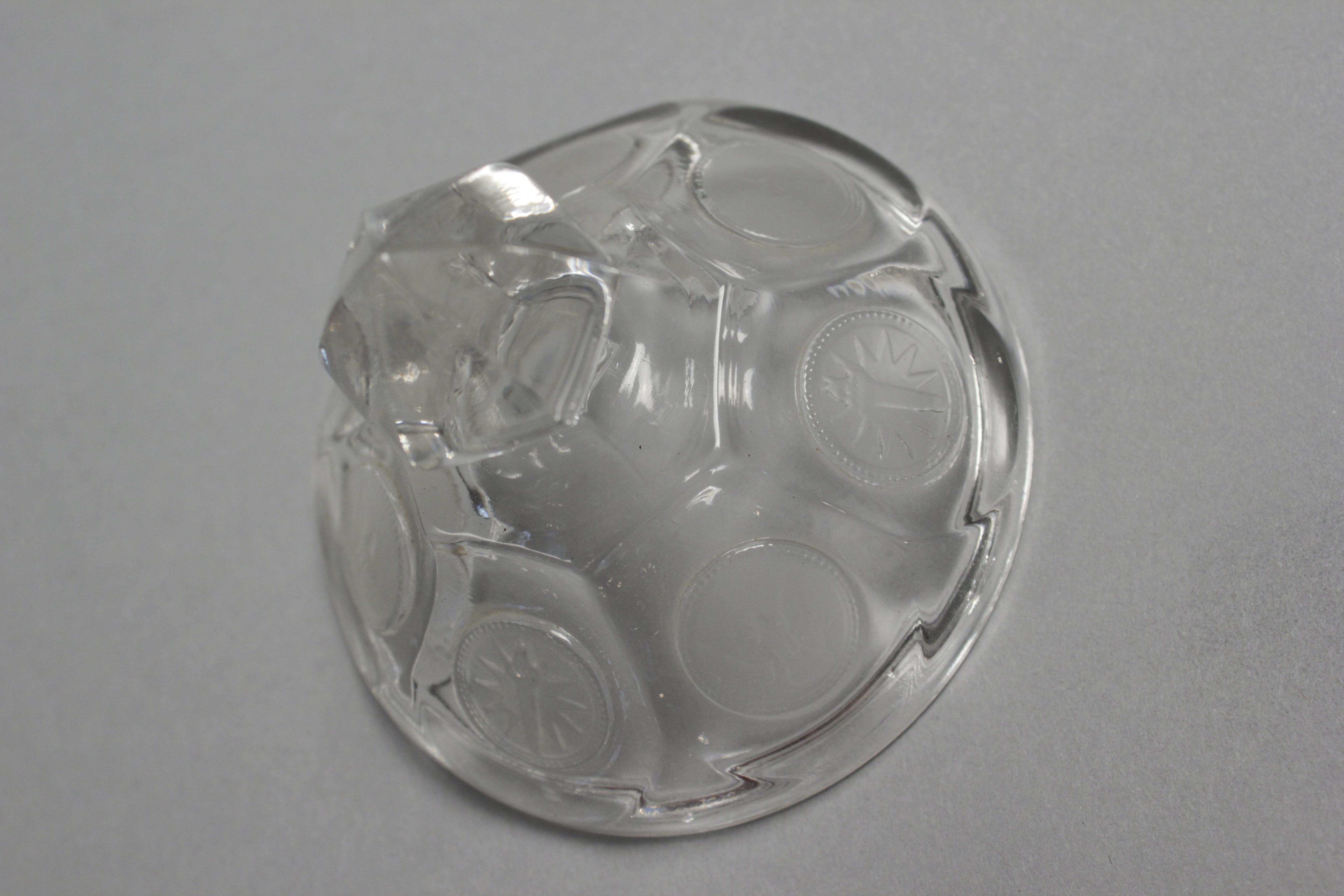 Trio of Vintage Emblem Embossed Pressed Glass