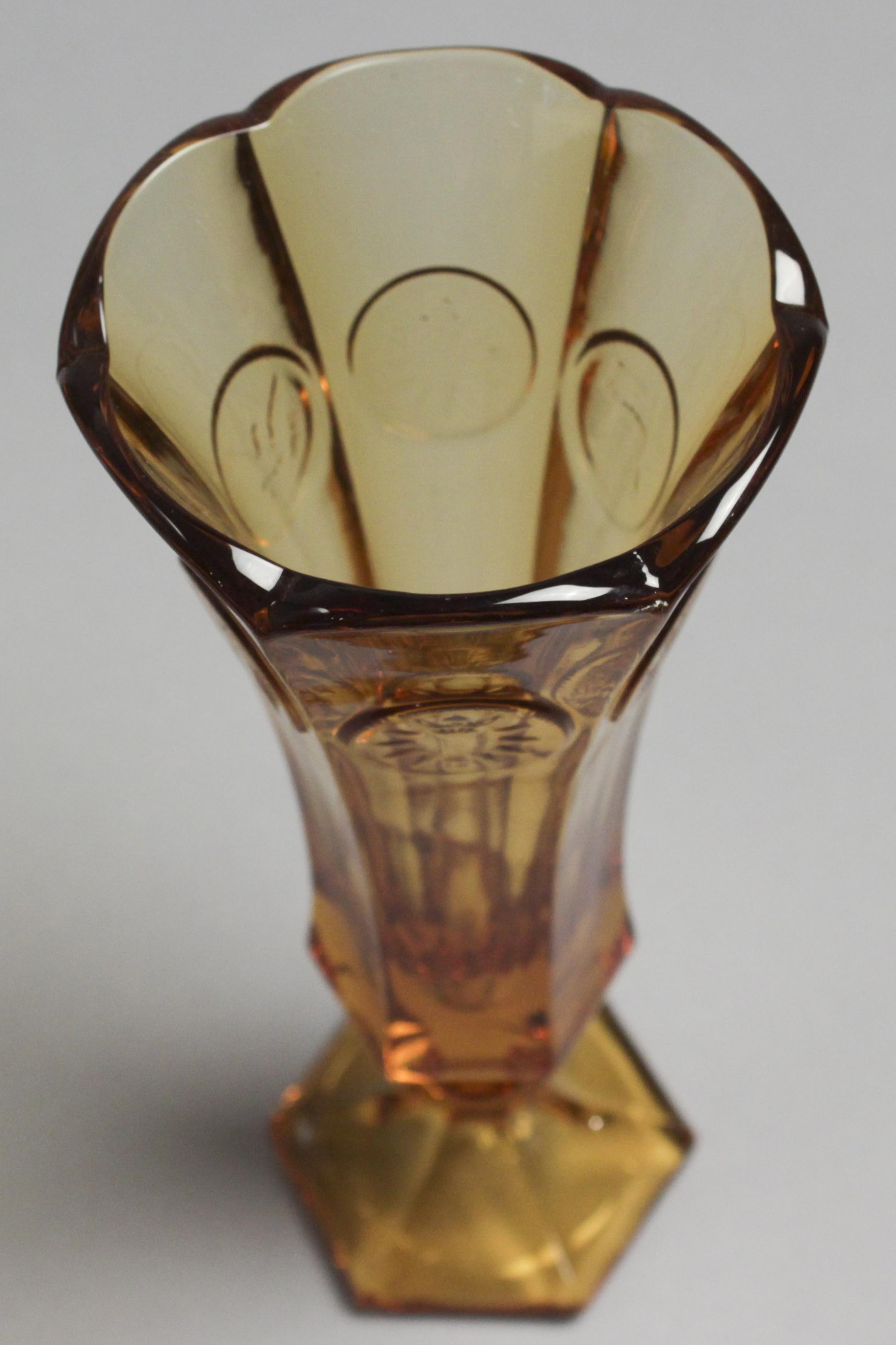 Trio of Vintage Emblem Embossed Pressed Glass