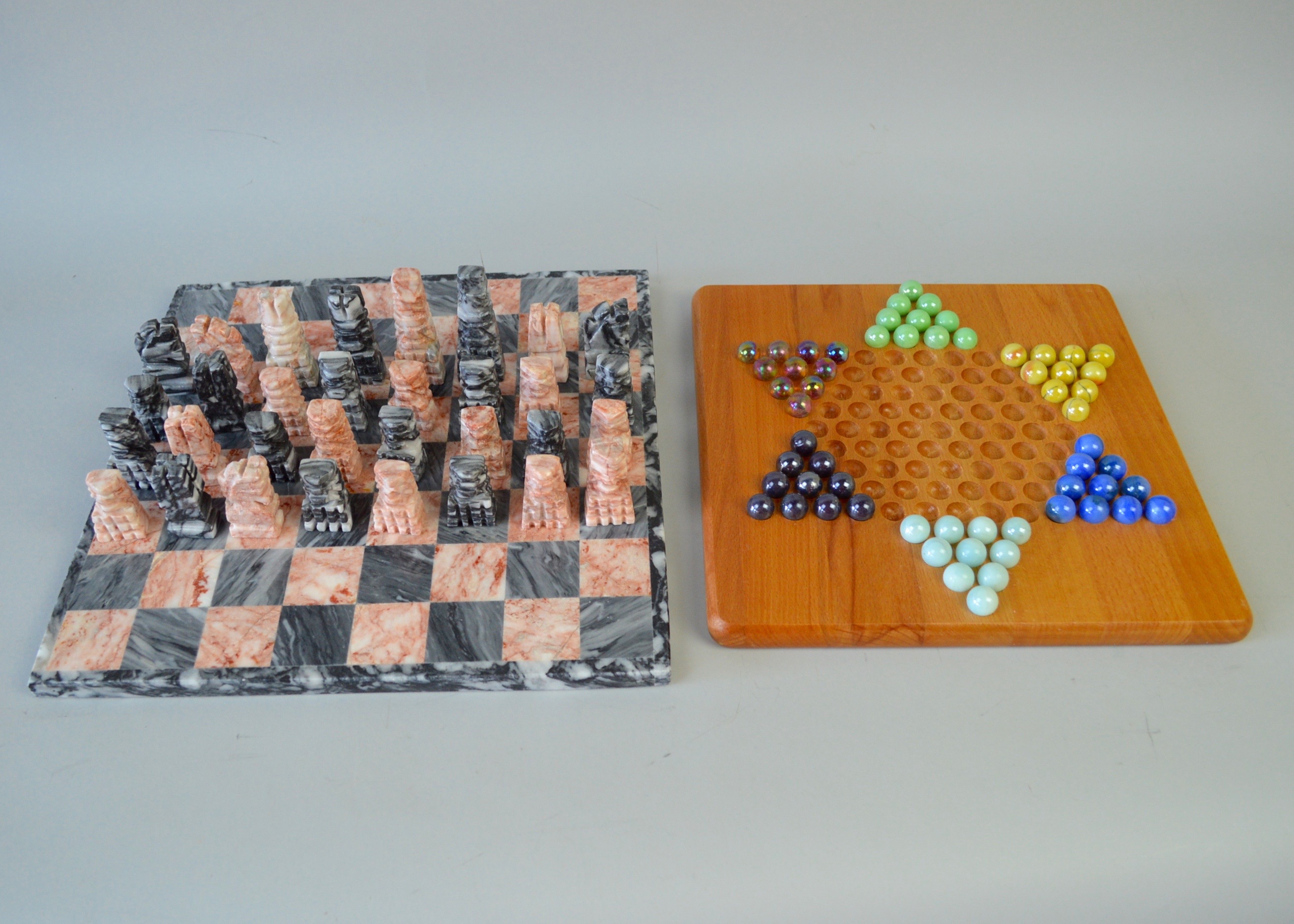 Marble Chess Set and Premier Collection Chinese Checkers Set