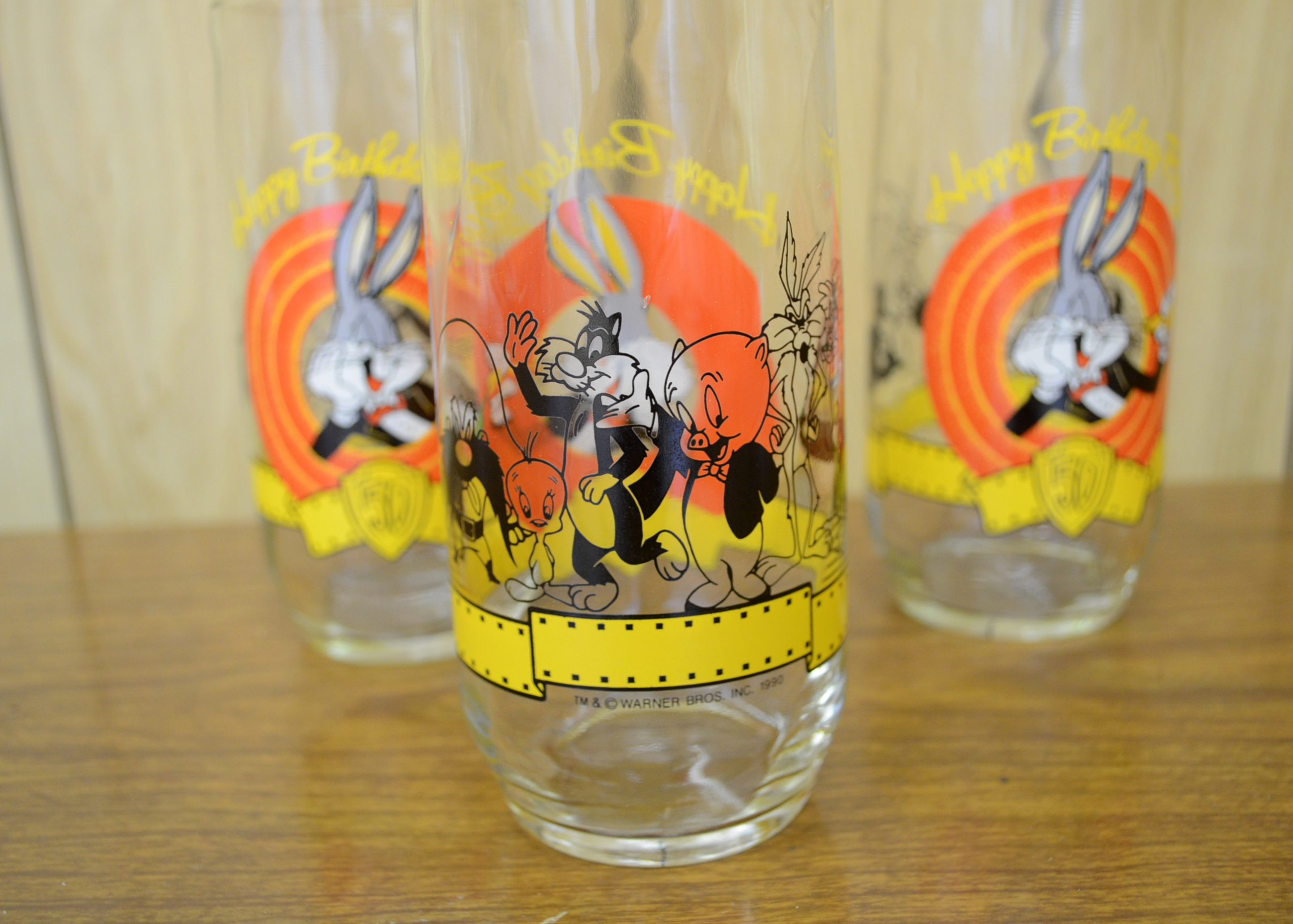 Collection of Bugs Bunny Drinking Glasses