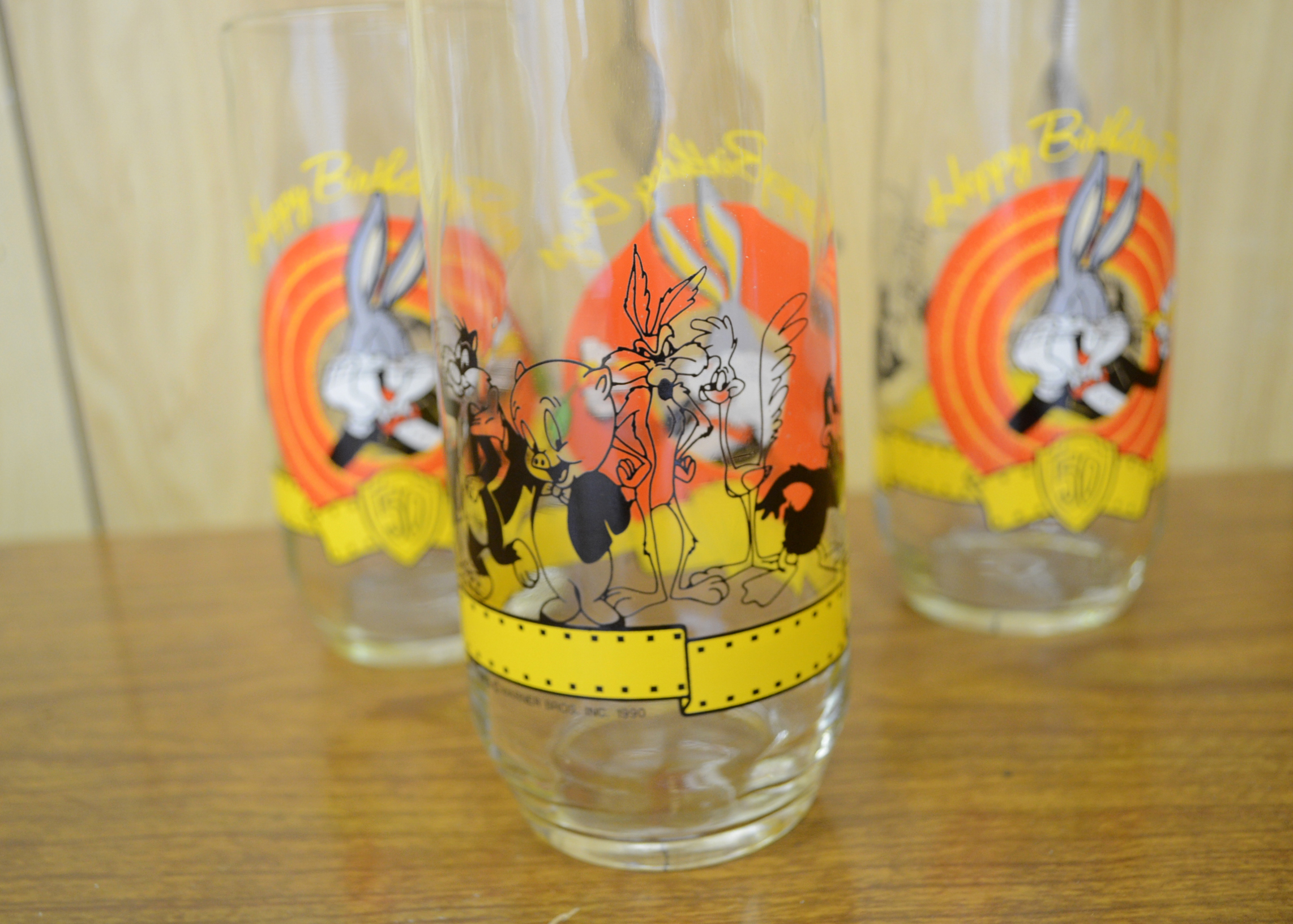Collection of Bugs Bunny Drinking Glasses