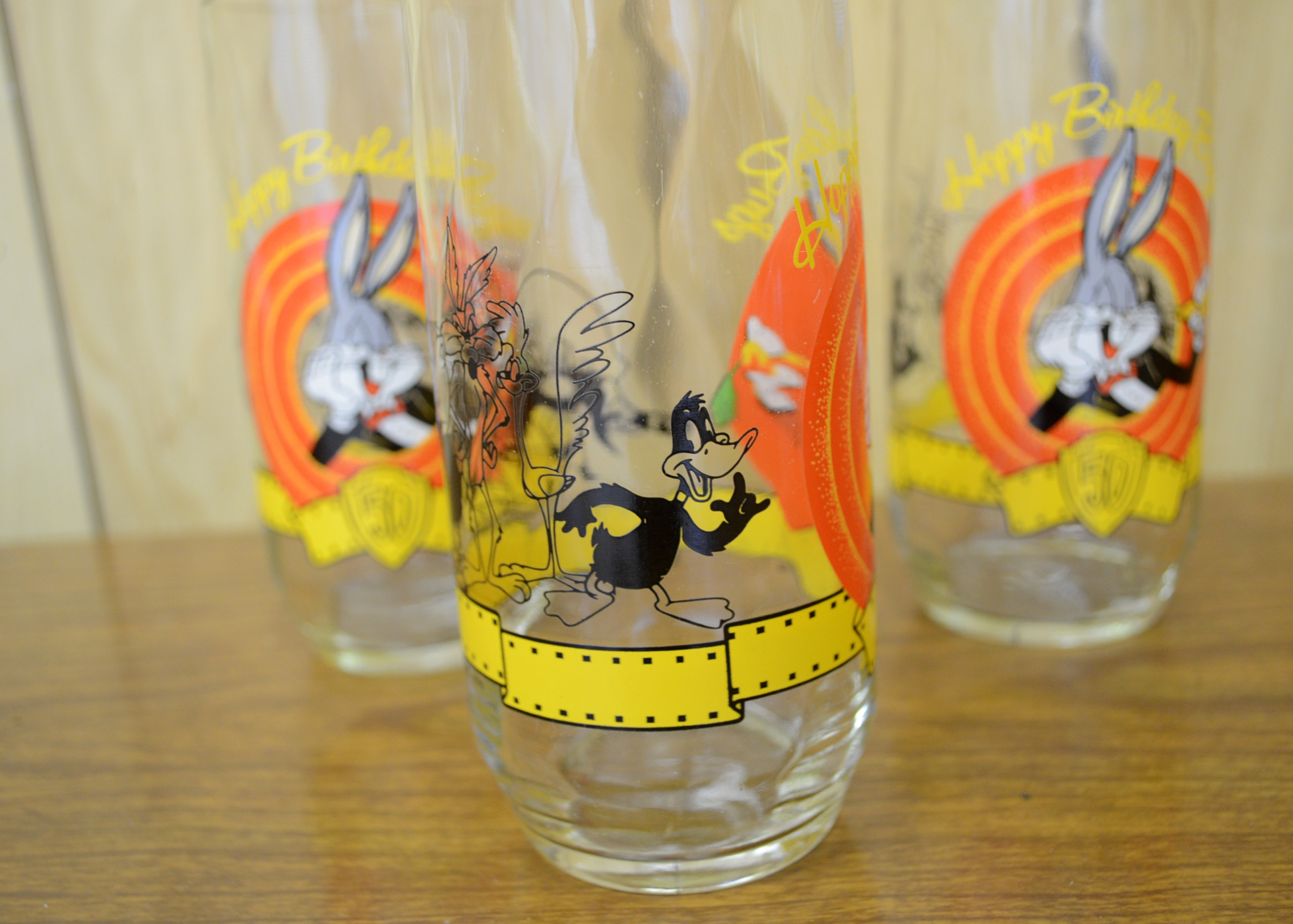 Assortment of Bugs Bunny Drinking Glasses