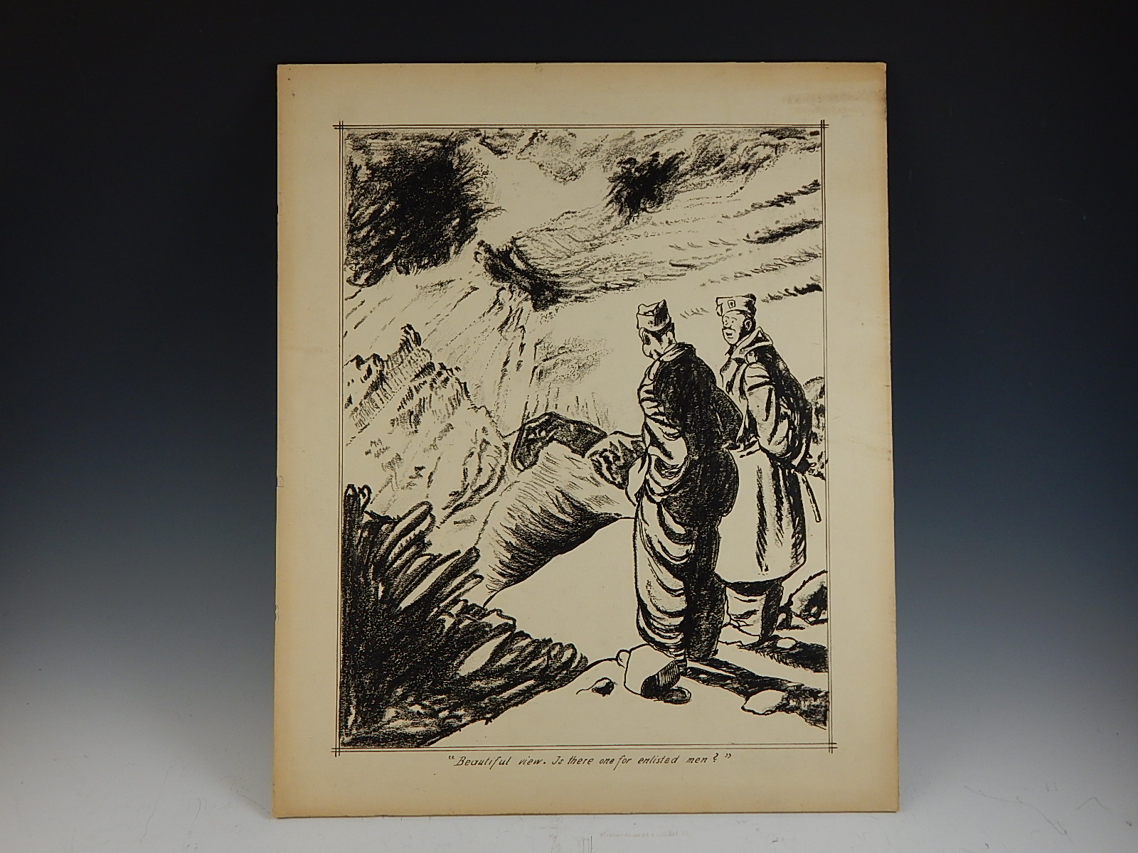 Original Bill Mauldin Drawing - 'Beautiful View..."