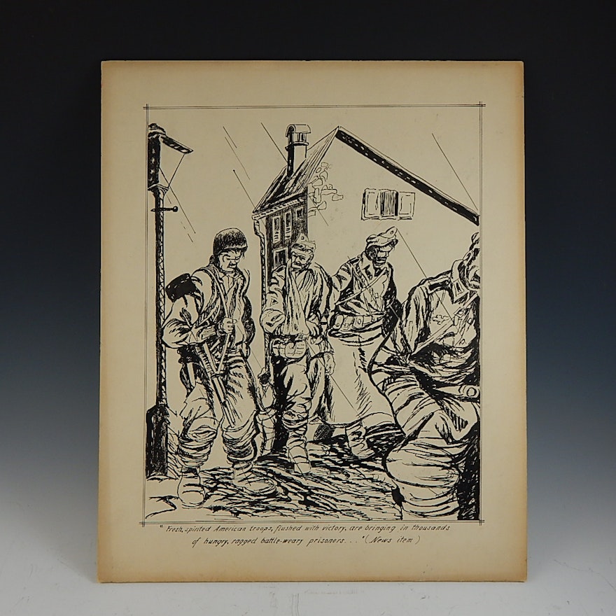 Original Bill Mauldin Drawing - "Fresh, Spirited American Troops.