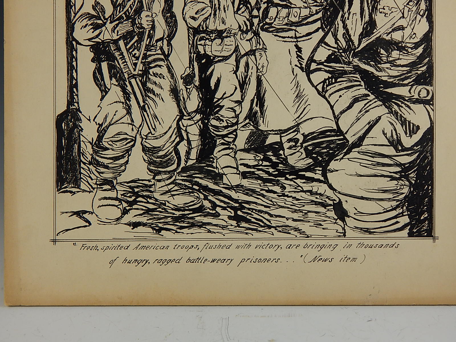 Original Bill Mauldin Drawing - "Fresh, Spirited American Troops.