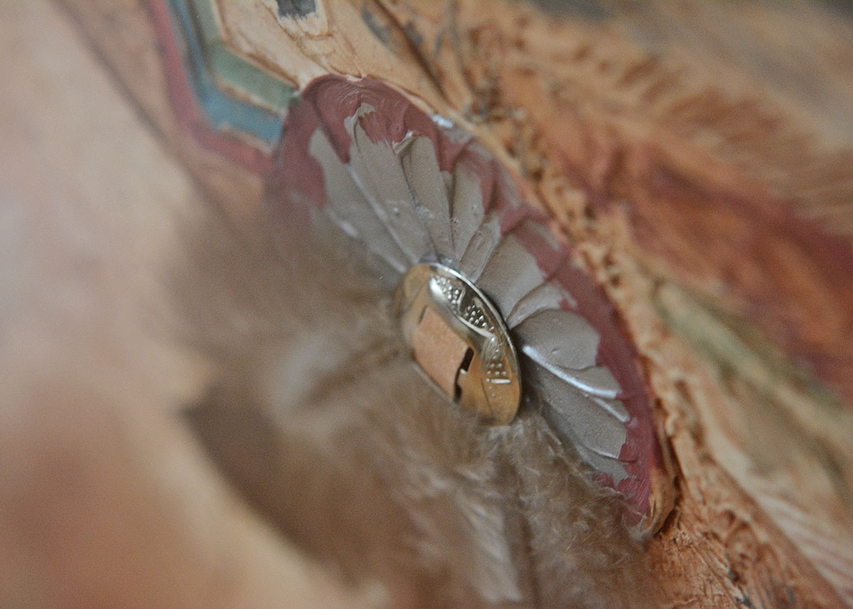 Mixed Media Native American Headdress Framed Art