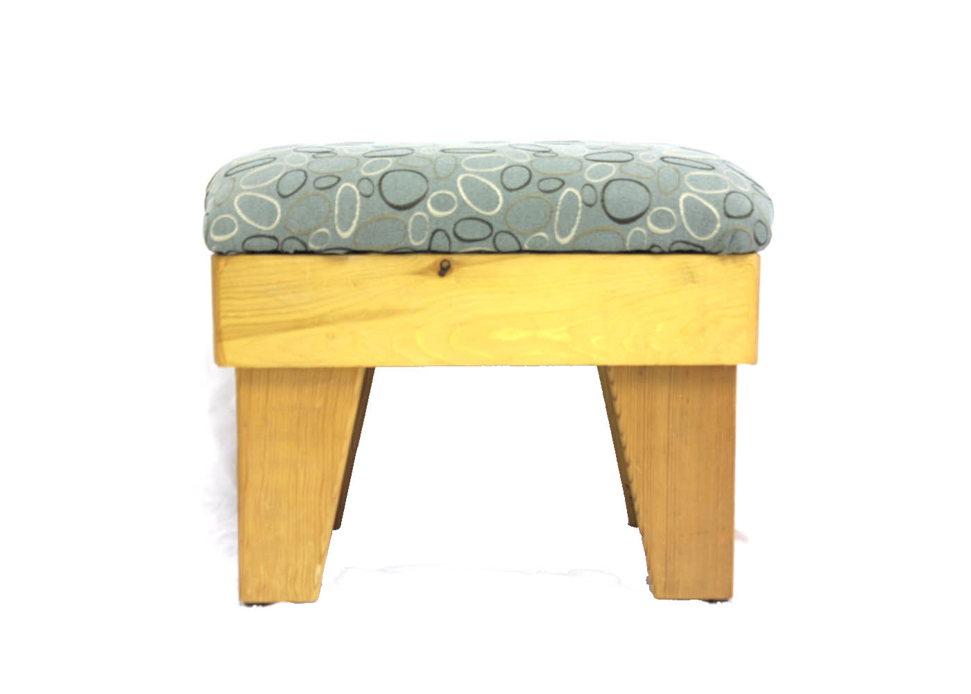 Padded Pine Stool with Modern Upholstery